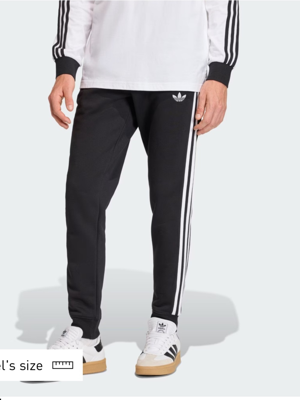 Adidas Men's Classic Three Stripe Black Joggers - Medium Tall